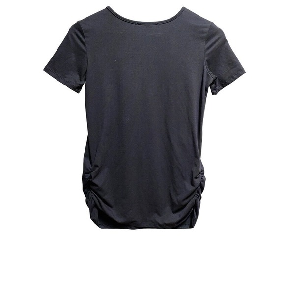 Plain black short sleeve T-Shirt, maternity size small polyester spandex - Picture 2 of 3